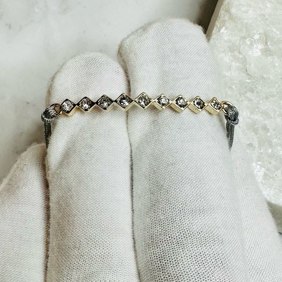 NEW! Jules Smith Delicate Gray Pavé Double-Strand Cord Bracelet - Picture 5 of 17